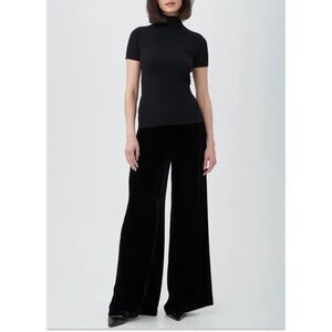 Nordstrom Black Velvet Wide Leg Pants Women’s Medium